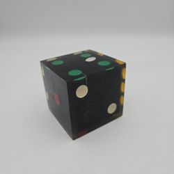 Lucite Black Die/Dice Paperweight Cube