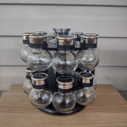 Kamenstein Ellington Revolving Tower with 16-Jars, Clear