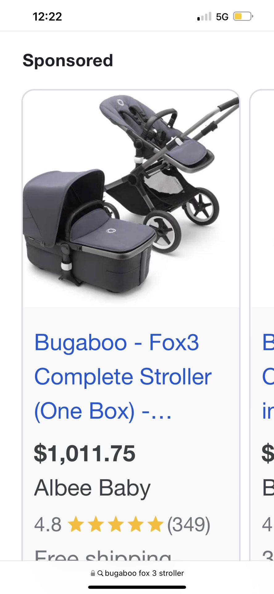 Bugaboo Fox 3 Stroller New 