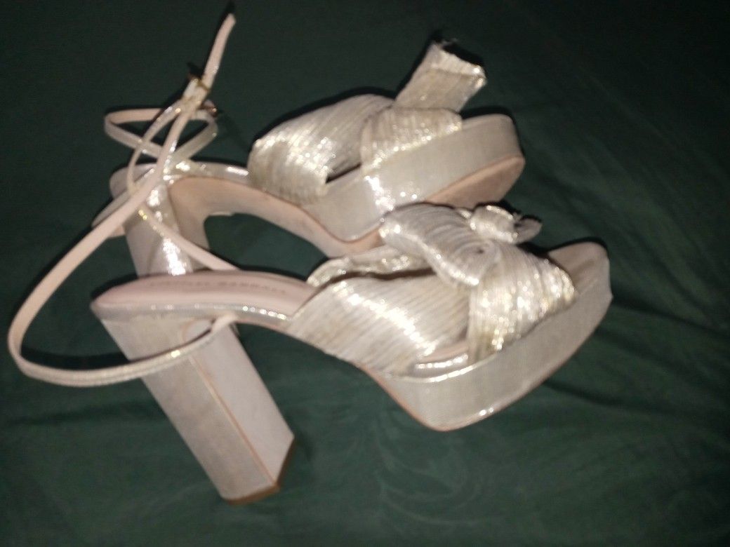 Loeffler Randall Natalia Platinum Platform Bow Heel Pretty Sz 8 1/2 B,All Products : American Fashion Style Bags On Sale