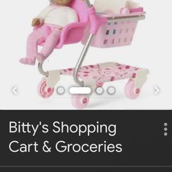 Bitty Baby American Girl Doll Play Grocery Shopping Cart 