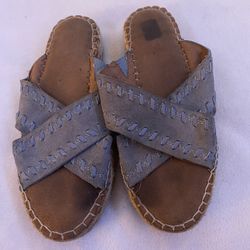 Blue Wedged Sandals 