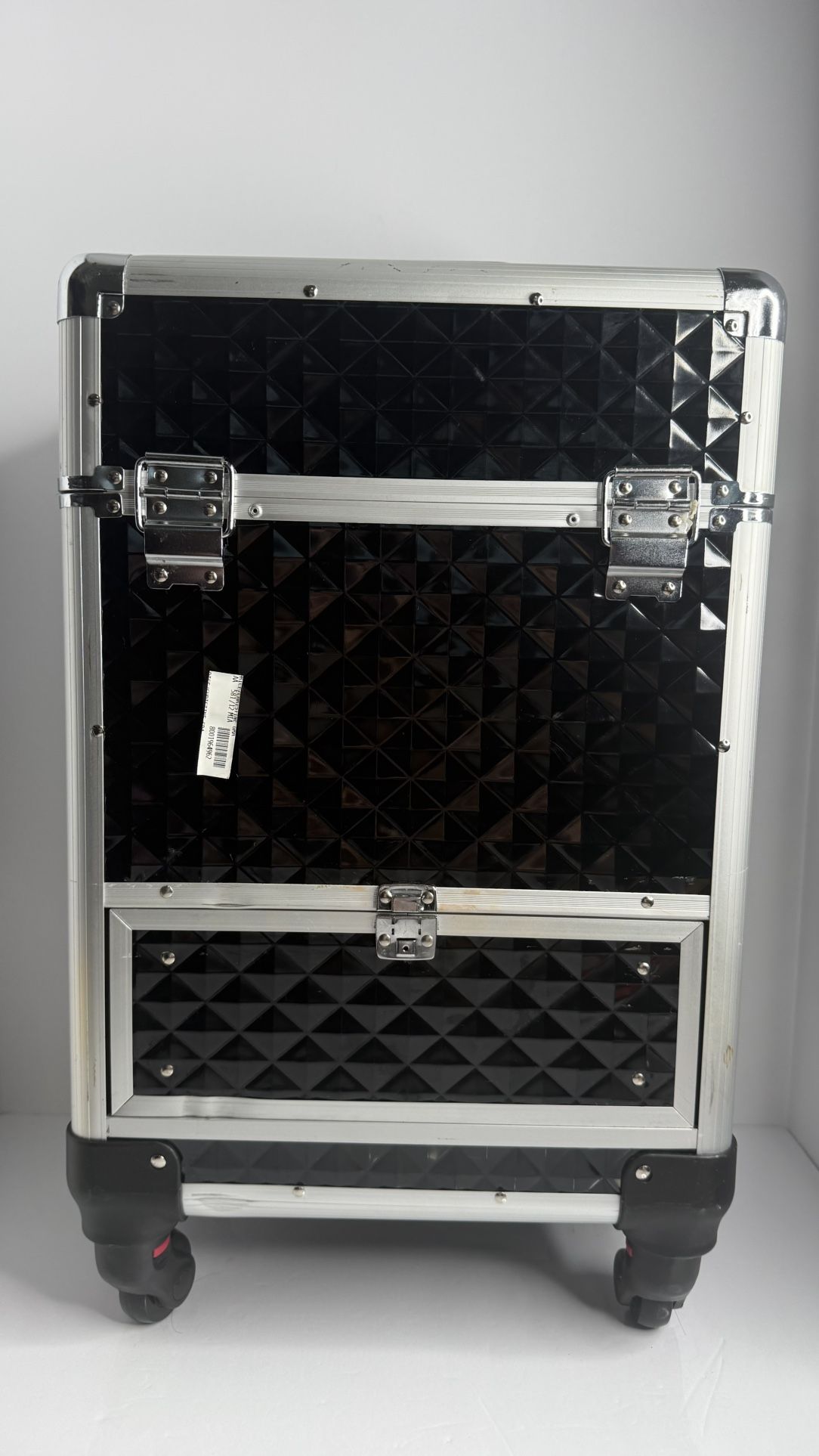 Rolling Makeup Train Case Black Trolley Cosmetic Organizer w/ Drawers
