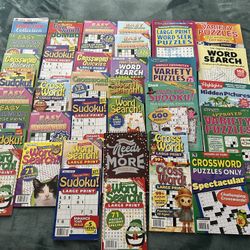 Large lot of crossword & word search books- Brand New- Low Price. $25 for the lot