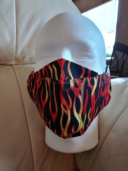Flame print 3D face mask