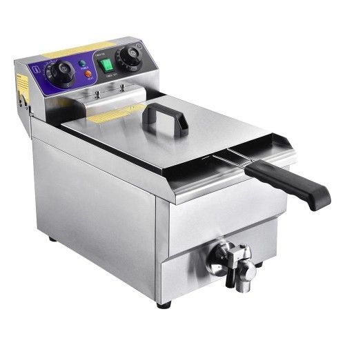 New Premium 10L Stainless Steel Electric Deep Fryer with Drain