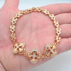 18k Gold Filled Bracelet Bangle Women’s Jewelry 7” Long 