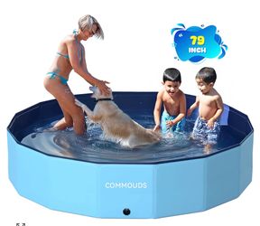 Commouds Foldable Dog Kiddie Pool 79*16”