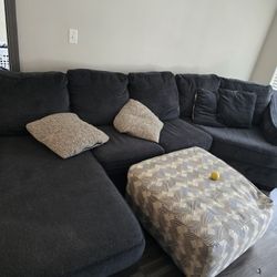 3 Piece Sectional Sofa With Footrest 