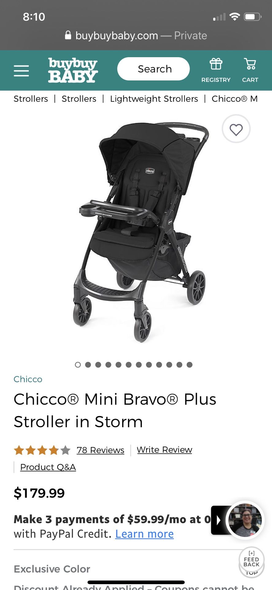 Chicco Bravo mini stroller