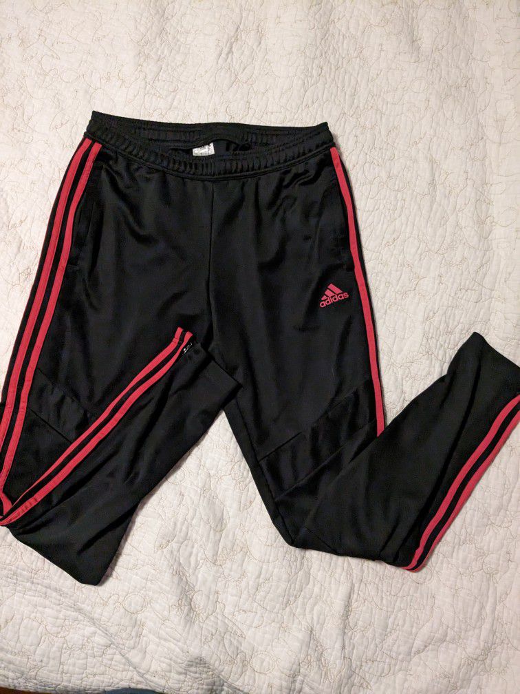 Adidas Track Pants, Pink Stripe Size Medium 