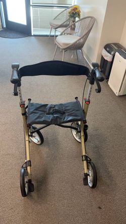 Four-wheel folding rollator walker
