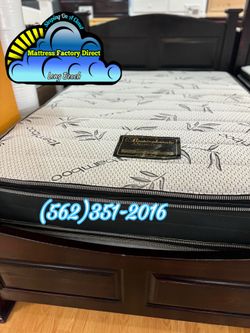 Queen double Pillowtop mattress and Boxspring bed set Colchon y tambor