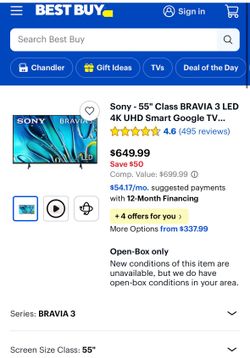 Sony 55” Smart TV