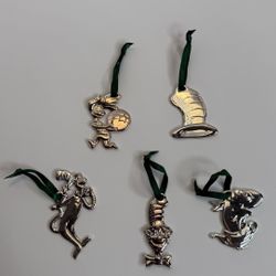 Dr. Seuss Cat in the Hat Metal Ornaments Set of 5 • Official Movie 2003