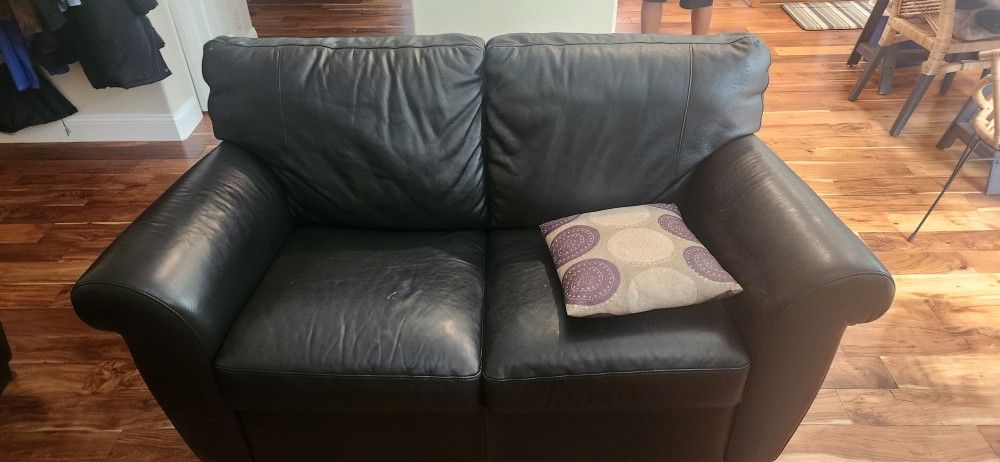 Natuzzi Leather Sofa And Love Seat