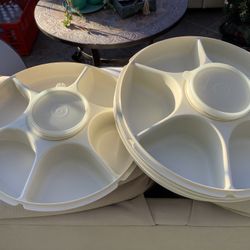 2 Classic Tupperware Snack & Dip Servers