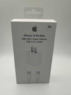 Apple iPhone 15 Pro Max 20W USB-C Power Adapter + 2m USB-C Cable