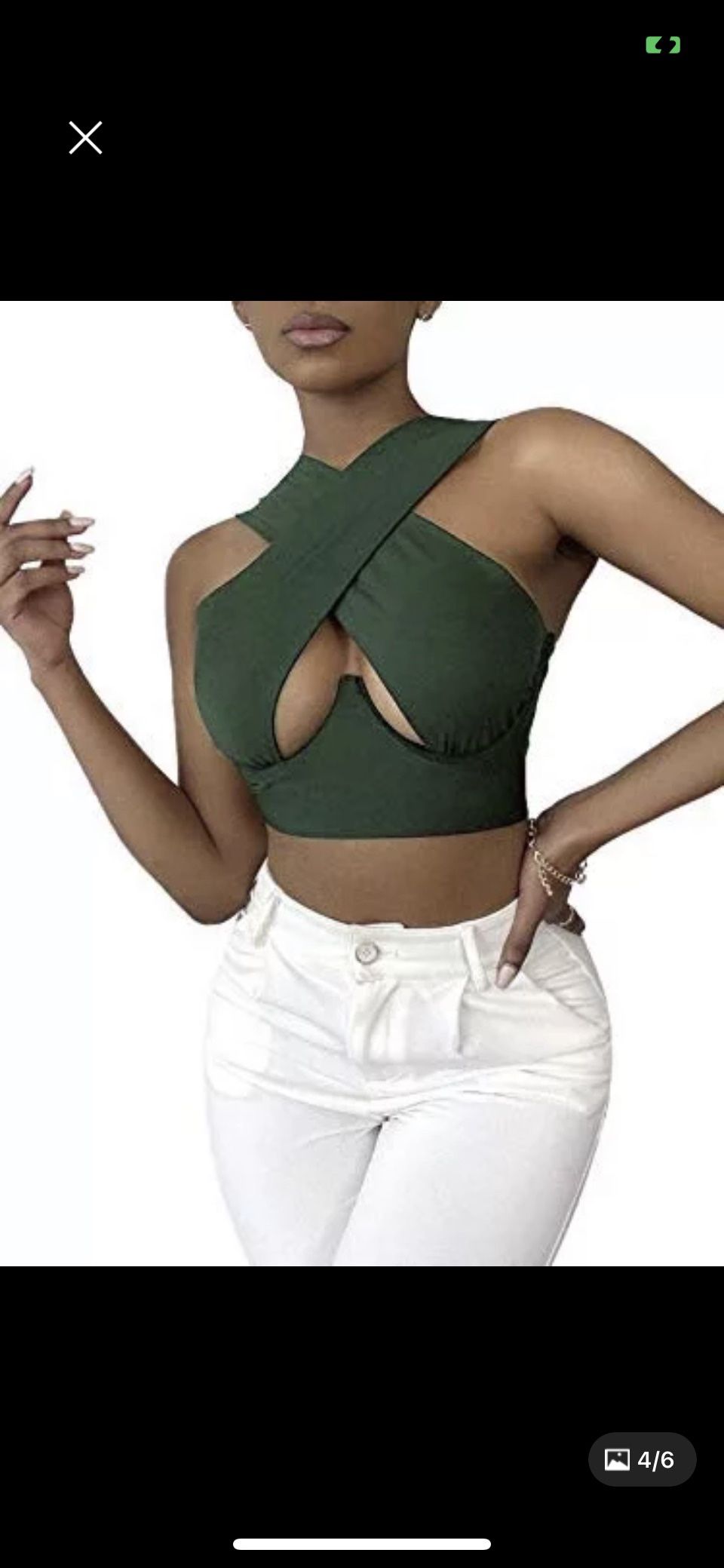 Ladies Half Cross Crop Top