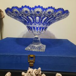 Bohemian Cut Crystal Bowl With Stand 