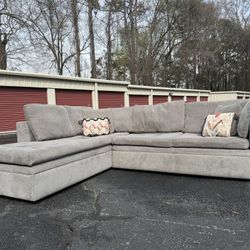 Comfy Grey L Sectional ( Delivery Available ) 