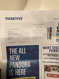 Pnb rock concert ticket