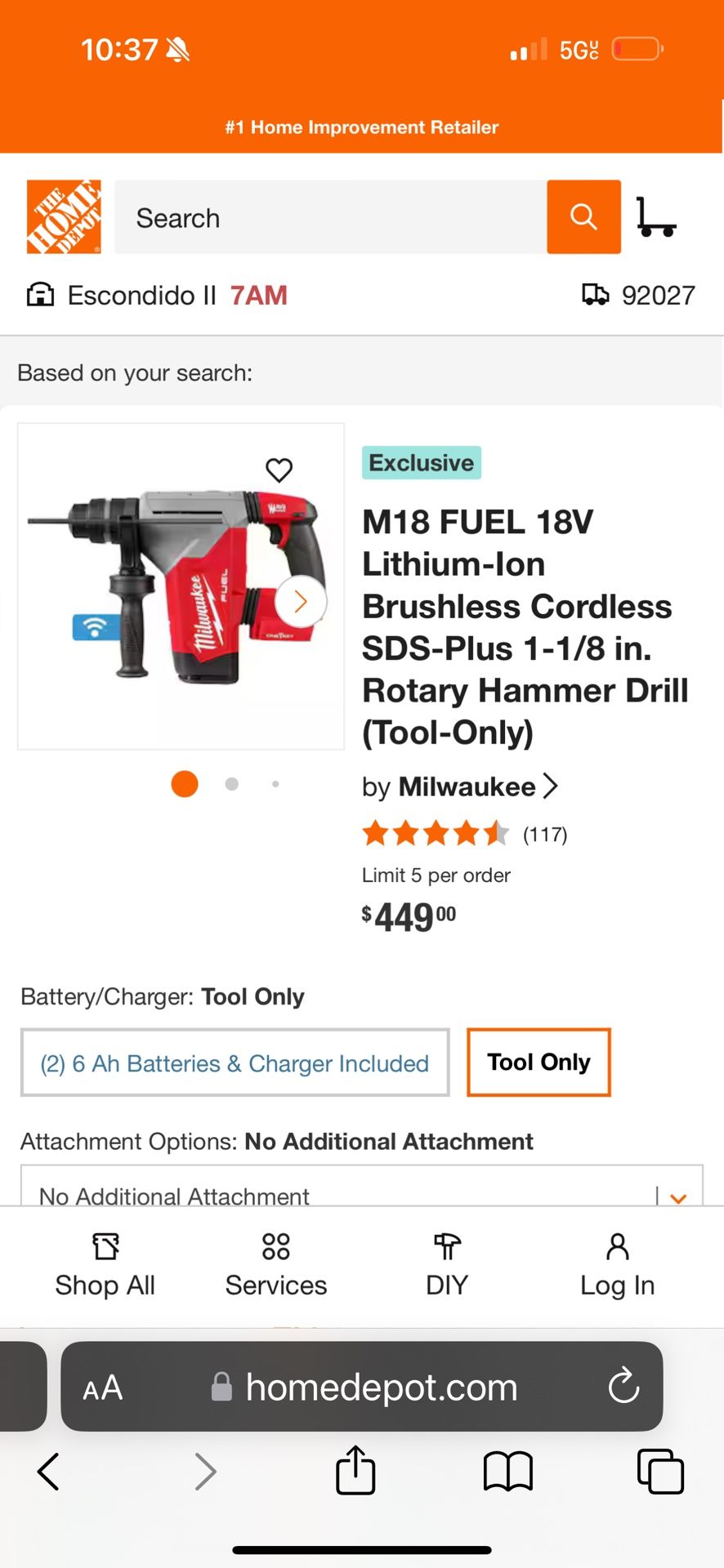 Milwaukee hammer drill