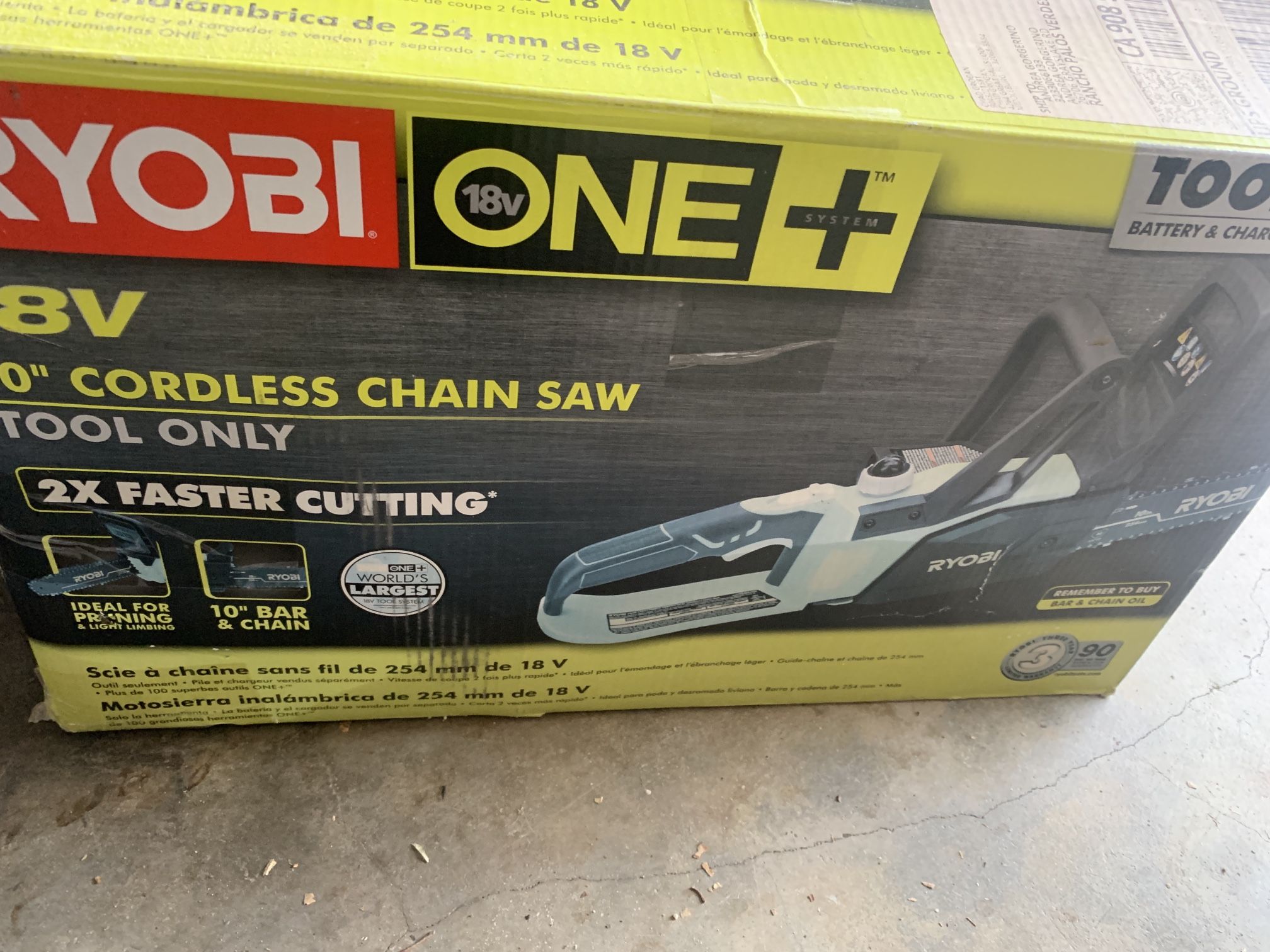 Ryobi 19V 10” Chainsaw