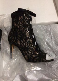 INC. Women’s Lace -up Booties Black Lace