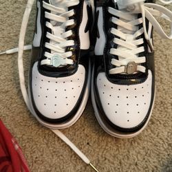 Black And White Bapesta Size 9
