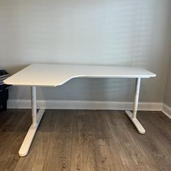 White IKEA Corner Desk 