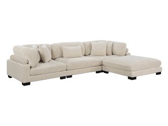Traverse Beige 4-Piece Modular Sectional with Ottoman