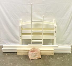 Solid Wood Twin-over-Twin Convertible Bunk Bed, bunkbed, White *Free Delivery & Assembly*
