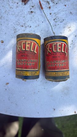 Two Xcel super life, antique batteries