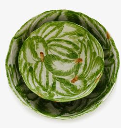 Italian Radicchio Bowls - 3 Bowls - Green