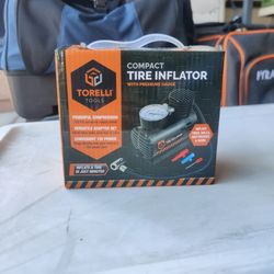 Torelli Tools Compact Tire Inflator W/pressure Gauge