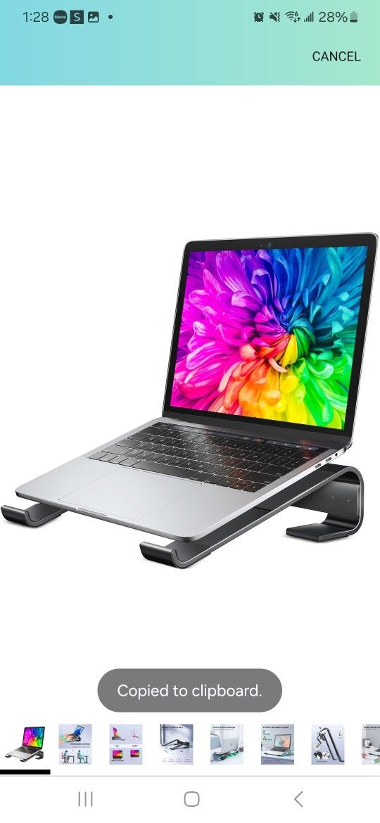 Soqool Laptop Stand for Desk, Ergonomic Detachable Laptop Riser, Aluminum MacBook Stand, Compatible with 12-17'' All Laptops Such as MacBook Pro/HP/De