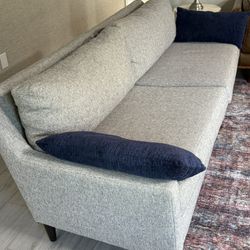 West Elm Everett Sofa Deco Weave Feather Gray