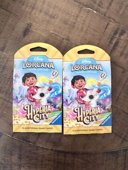 2x 2026 Disney Lorcana Hyperia City Sleeved Booster Pack 12 Cards Sealed Miguel