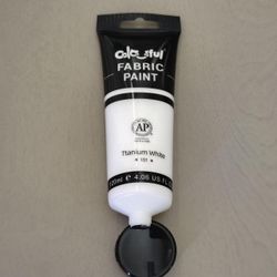 New Colorful Permanent Fabric Paint, Titanium White, 4oz (120ml