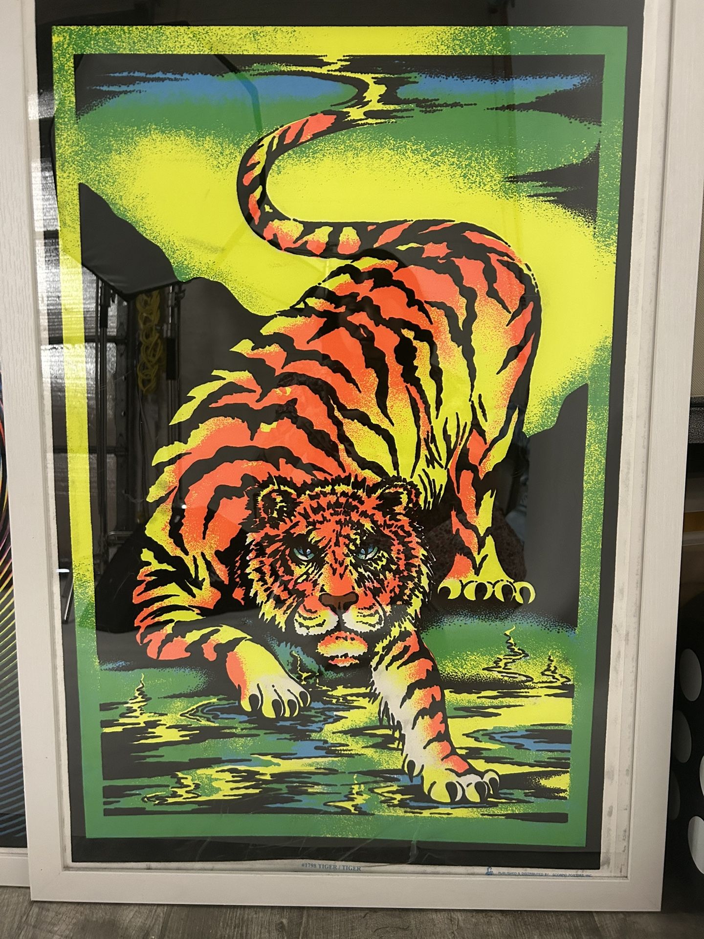 Vintage Framed Black light Posters 70s