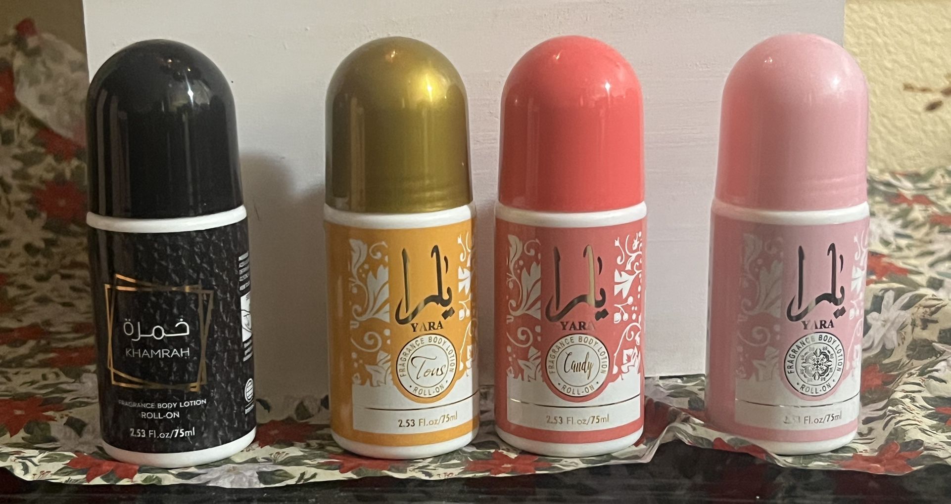 4-pack of Yara Body Lotion Roll-on fragrance