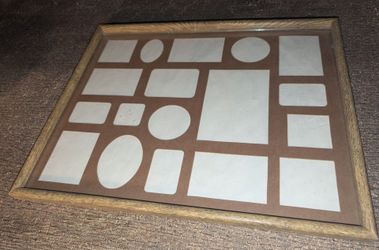 Vintage Multi Picture Frame Family Collage 18 Photos with Light Brown Matte