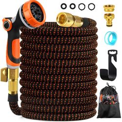 Expandable Garden Hose 50 Ft  Water Hose with 10 Function Spray Nozzle, Light