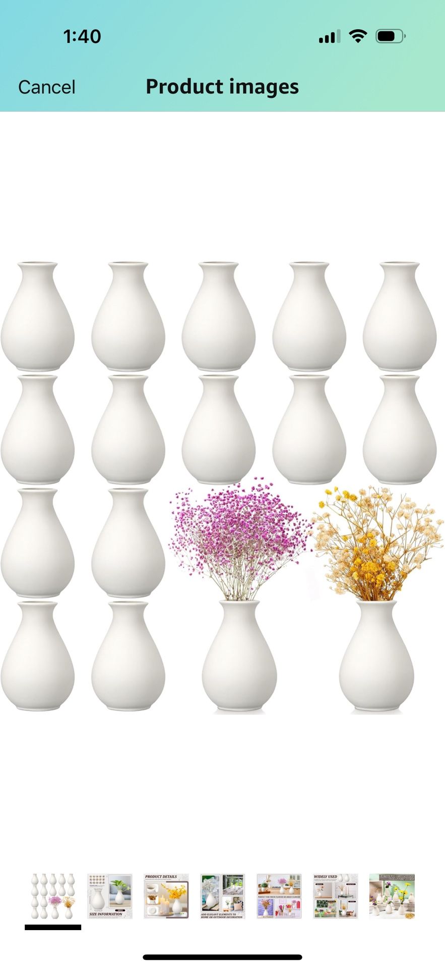 y 15 Pack White Ceramic Bud Vases Bulk 3.9 Inch Boho