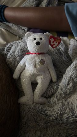Ty Decade White Bear Beanie Baby from 2003.