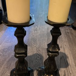 Black Candle Holder 2 Piece from at Home & Home Decor Living room Dining room