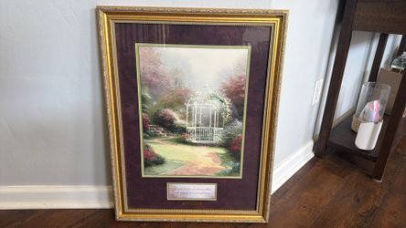 Thomas Kinkade “Lilac Gazebo” Framed Accent Print — Includes Certificate of Authenticity