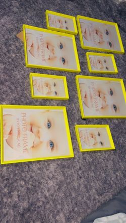 8 Yellow Picture Frames 