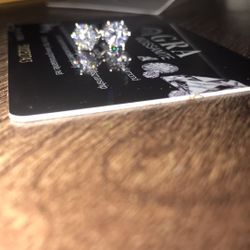 Rhodium Plated 925 Sterling Silver 6.5MM VVS1 Moissanite Stud Earrings Gra Certified 